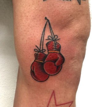 old school boxing glove tattoo