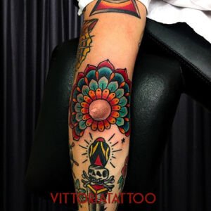 mandala tattoo elbow