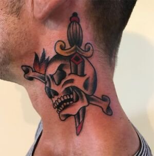 dagger and skull tattoo