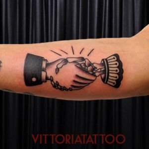 Old School Handshake Tattoo-tattoo Shop Vittoria