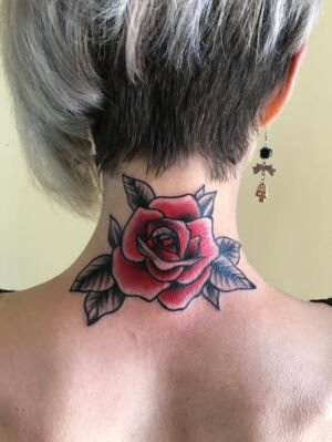 Old School Rose Tattoo