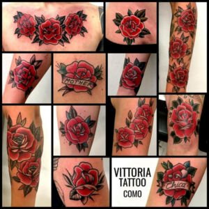 old school roses tattoos