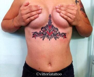 ornamental sternum tattoo by vittoria tattoo
