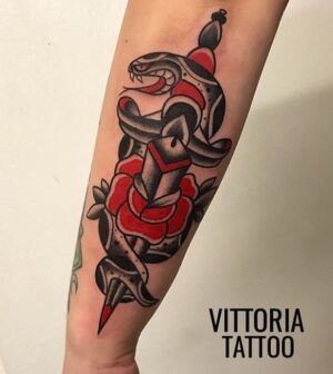 oldschool snake tattoo-vittoria tattoo