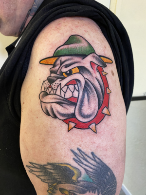Traditional Oldschool Bulldog Tattoo