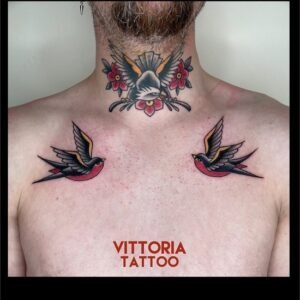 HIRONDELLES Old School By Vittoria Tattoo