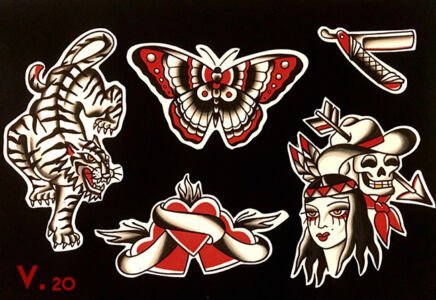 tattoo flash numeros 4