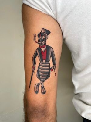 Tatouage Insecte Dandy Old School