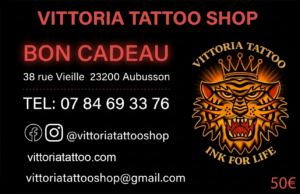 Offrez un bon cadeau tatouage de 50€, idéal pour un petit motif personnalisé. Une idée simple et originale pour faire plaisir.