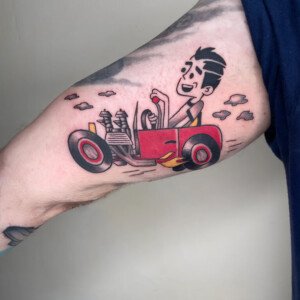 tatouage hot rod oldschool